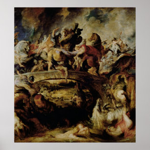 Strijd tegen de Amazons en de Grieken, c.1617 Poster