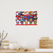 Strijd tegen de Gatchman G-kracht van de Planets   Poster (Keuken)