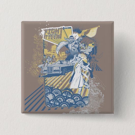 Strijd tegen de tijger vierkante button 5,1 cm (Voorkant)