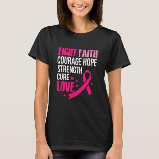 Strijd tegen Faith Courage Hope Sterke Cure Love T-shirt