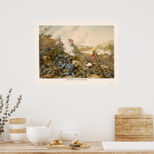 Strijd tegen Franklin door Kurz en Allison 1864 Poster (Keuken)