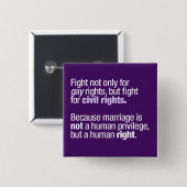 Strijd tegen homorechten vierkante button 5,1 cm (Voorkant /achterkant)