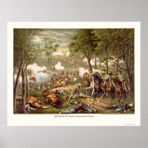 Strijd tegen kanselarij door Kurz & Allison 1863 Poster