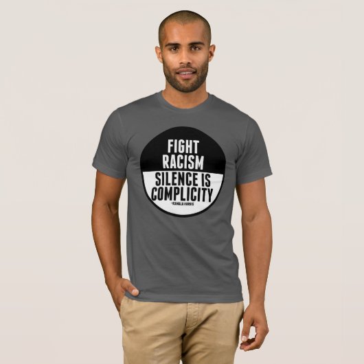Strijd tegen racisme Stilte is compliciteit T-shirt (Voorkant volledig)