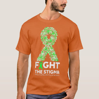 Strijd tegen Stigma Green Ribbon Mental Health Awa T-shirt