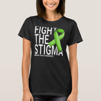 Strijd tegen Stigma Green Ribbon Mental Health Awa T-shirt