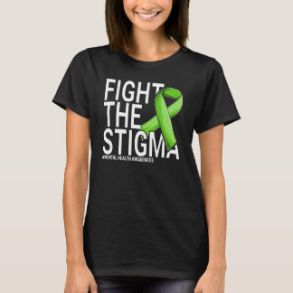 Strijd tegen Stigma Green Ribbon Mental Health Awa T-shirt