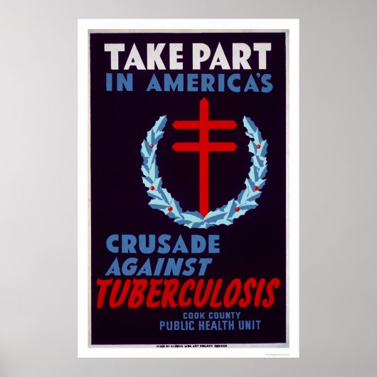 Strijd tegen tuberculose 1940 WPA Poster (Voorkant)