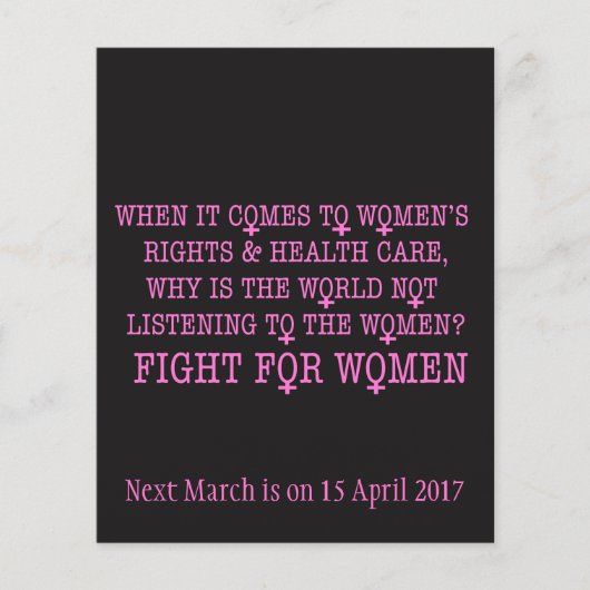 Strijd tegen vrouwen flyer (Voorkant)