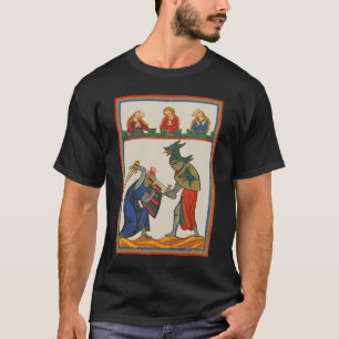 Strijdende ridders op een toernooi, 14e eeuw t-shirt