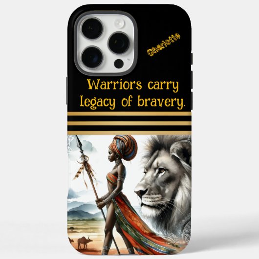 Strijder staat hoog tegen Afrikaanse achtergrond Case-Mate iPhone Case (Achterkant)