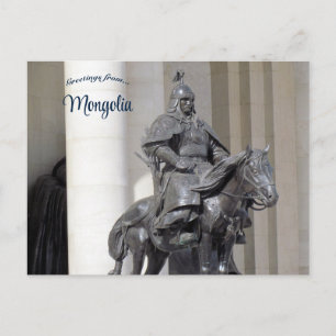 Strijdersbeeld op Sukhbaatar Square in Mongolië Briefkaart
