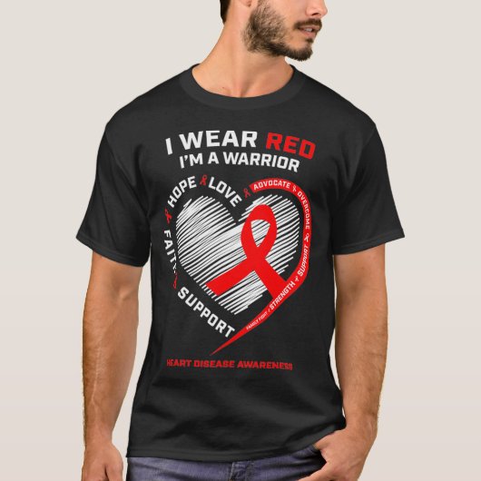 Strijdkrachten die ik heb Draag: Red Heart Disease T-shirt (Voorkant)