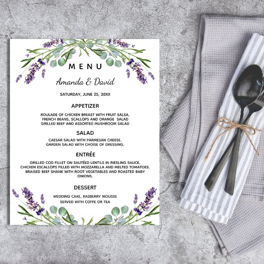 Strijdmenu lavender eucalyptus greenery
