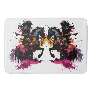 Strijdpaard in waterverf badmat