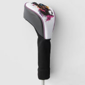 Strijdpaard in waterverf golfheadcover (Schuin)