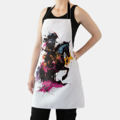 Strijdpaard in waterverf schort (Insitu)