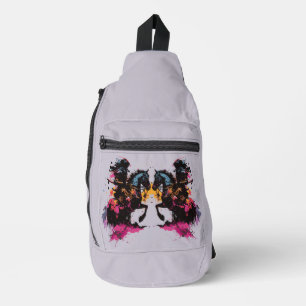 Strijdpaard in waterverf sling bag