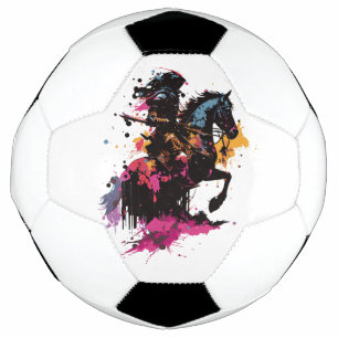Strijdpaard in waterverf voetbal