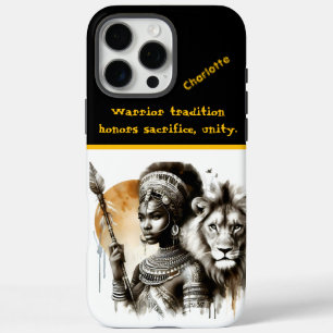 Strijdster koningin met haar leeuw metgezel iPhone 16 pro max hoesje