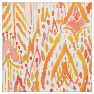 Strijdster Vuur Boho Chic Ikat Tribal Waterverf Stof