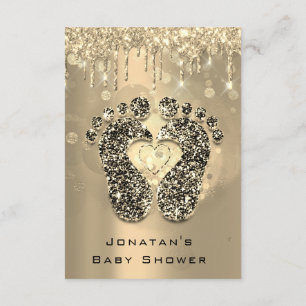 Strijdt Glitter Baby shower Feet Sepia Stippen Gir Kaart