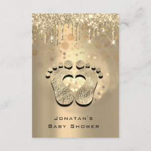 Strijdt Glitter Baby shower Feet Sepia Stippen Gir Kaart