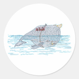 strijdwalvis ronde sticker