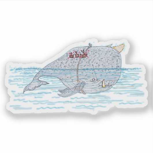 strijdwalvis sticker (Voorkant)