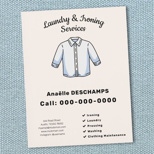 Strijk- en wasgoedservicefolder flyer