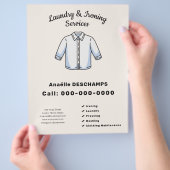 Strijk- en wasgoedservicefolder flyer (Hand)