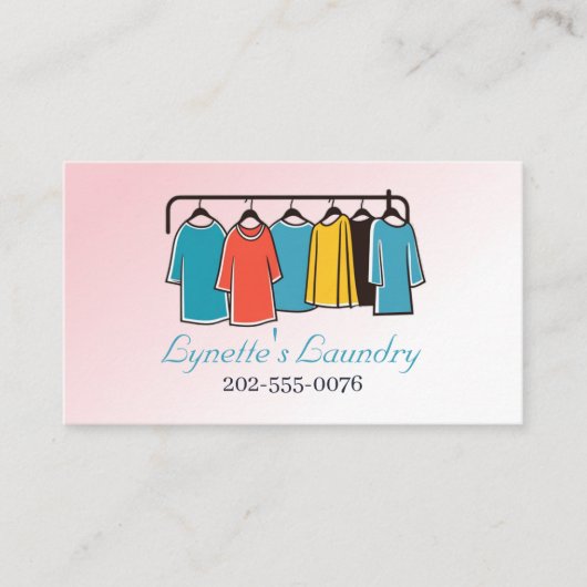 Strijkdroog Wasgoed Strijkdroog Reinigen Visitekaartje (Voorkant)