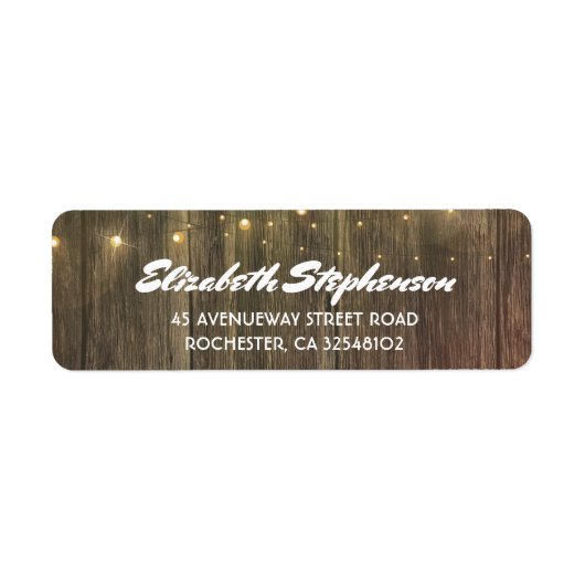 Strijklichten en Schuur hout Rustiek Etiket (Voorkant)