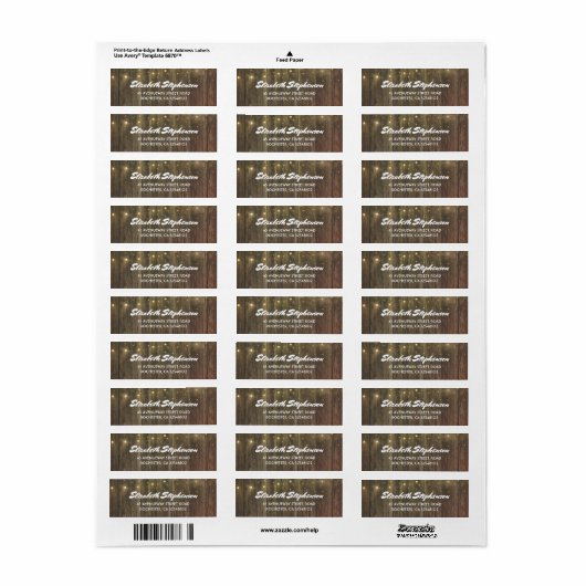 Strijklichten en Schuur hout Rustiek Etiket (Full Sheet)
