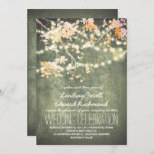 Strijklichten schattige en fancy huwelijksuitnodig kaart (Voorkant / Achterkant)