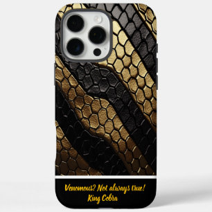 Strikante patronen van een zwarte en gouden slange iPhone 16 pro max hoesje