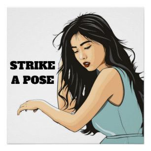 "STRIKE A POSE" ASIAN LADY PERFECT POSTER