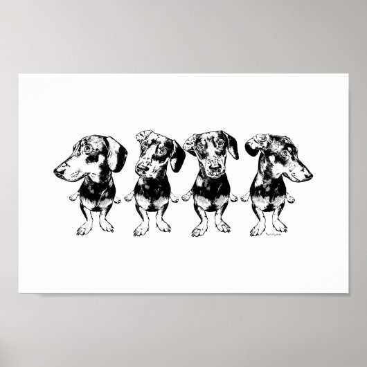 'Strike A Pose Dex' Flippy Ear Dex Art Print (Voorkant)