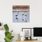 Strike A Pose Flamingo Waterverf Poster (Thuiskantoor)