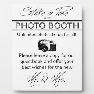 Strike a Pose Foto Booth Plaque Fotoplaat