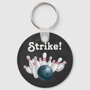Strike. Blue Bowling Ball met Sleutelhanger Pins