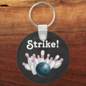Strike. Blue Bowling Ball met Sleutelhanger Pins (Voorkant)