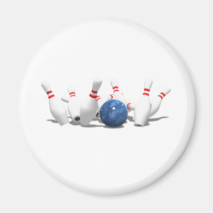Strike. Bowling Ball & Pins: Magneet