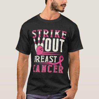 Strike Out Borstkanker Bewustzijn Bowling Strike T-shirt