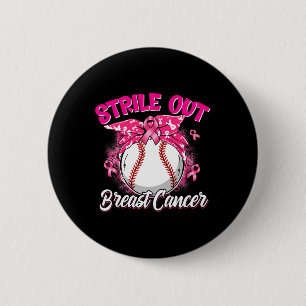 Strike Out Borstkanker Bewustzijn Bysebyll Fighter Ronde Button 5,7 Cm