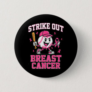 Strike Out Borstkanker Honkbal Ijs Drip Ronde Button 5,7 Cm