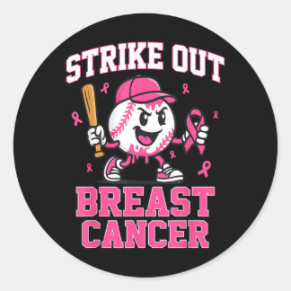 Strike Out Borstkanker Honkbal Ijs Drip Ronde Sticker