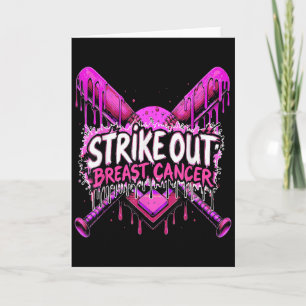 Strike Out Borstkanker Honkbal Softbal Drip Ho Kaart