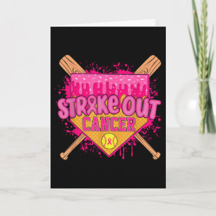 Strike Out Borstkanker Krijger Softball Drip Thuis Kaart