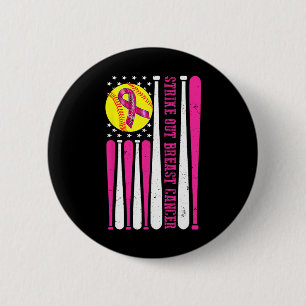 Strike Out Borstkanker Softll Bestrijd Bewustzijn Ronde Button 5,7 Cm